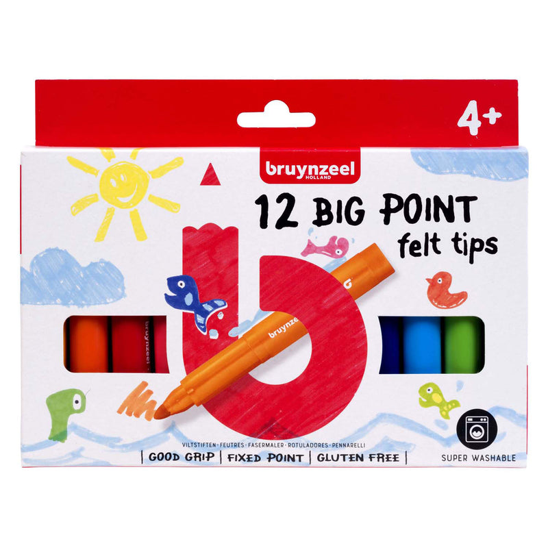 Load image into Gallery viewer, Bruynzeel kids big point viltstiften set 12