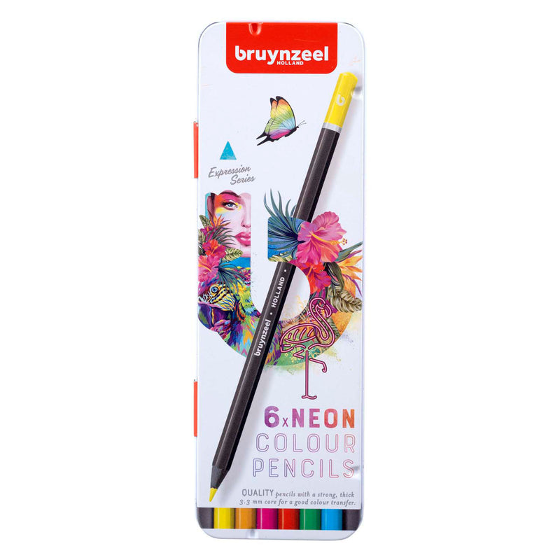 Afbeelding laden in galerijviewer, Bruynzeel expression kleurpotloden neontinten blik 6