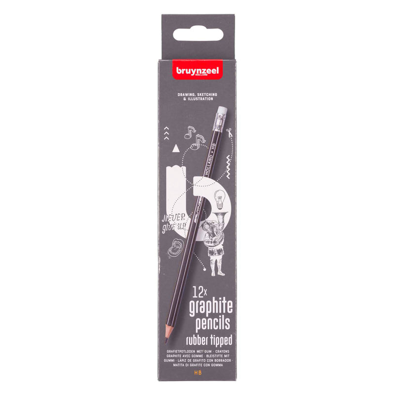 Load image into Gallery viewer, Bruynzeel teens hb grafietpotlood met gumtip set 12