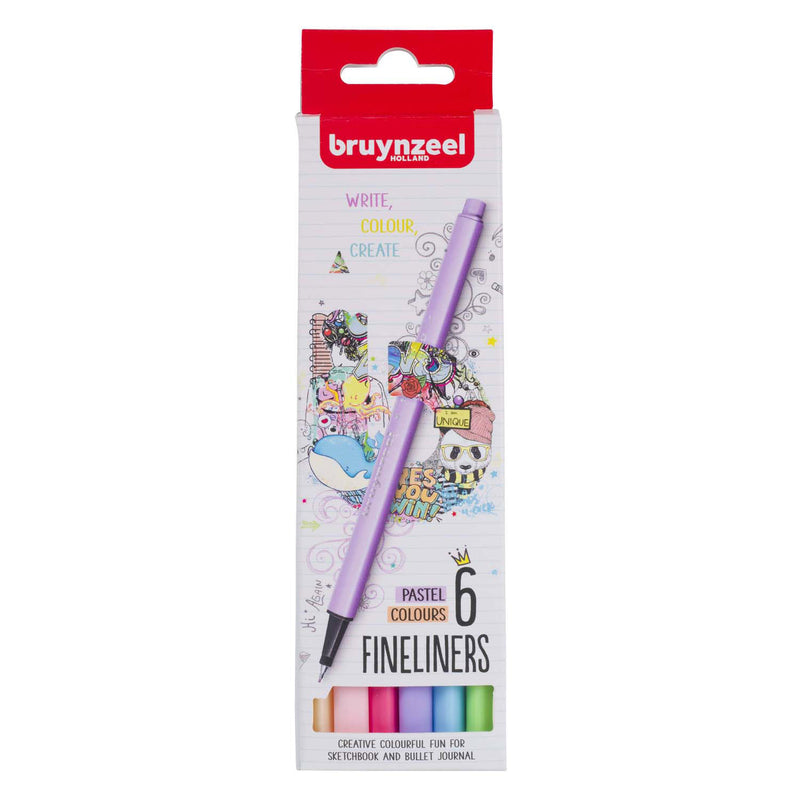 Load image into Gallery viewer, Bruynzeel fineliner set pastel 6 kleuren