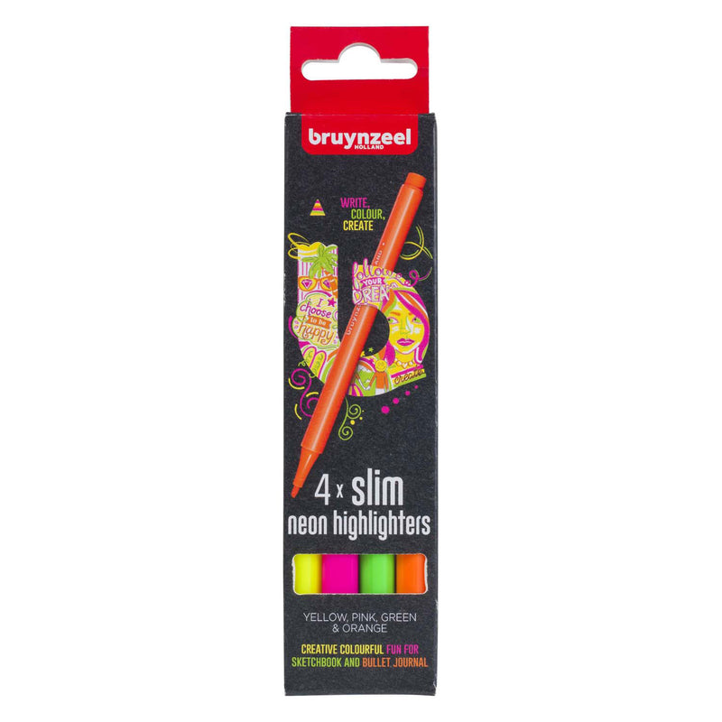 Load image into Gallery viewer, Bruynzeel markeerstiften smal set 4 kleuren