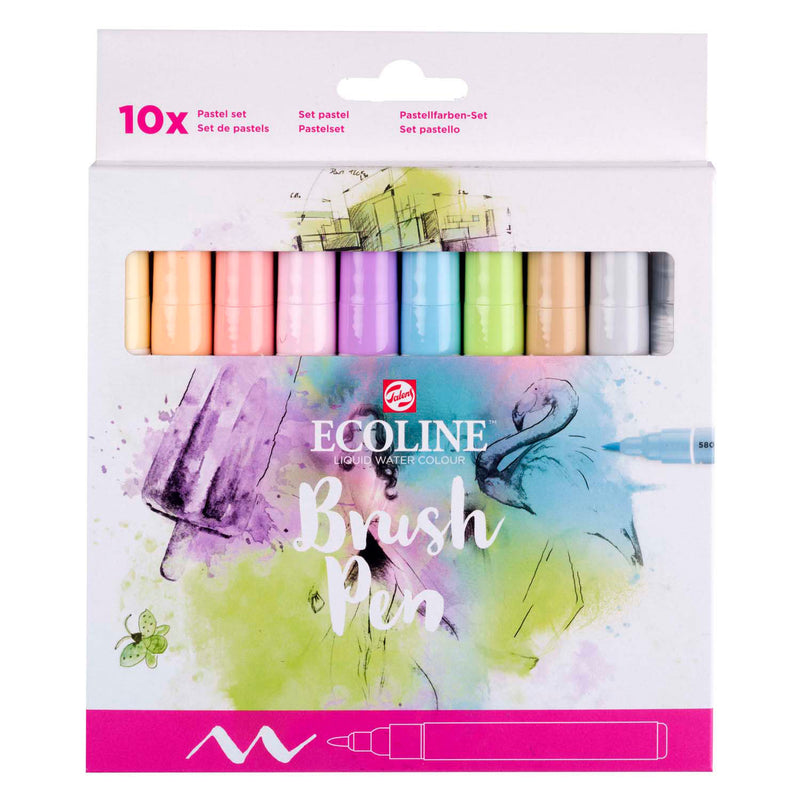 Load image into Gallery viewer, Bruynzeel ecoline brush pen set pastel, 10 kleuren