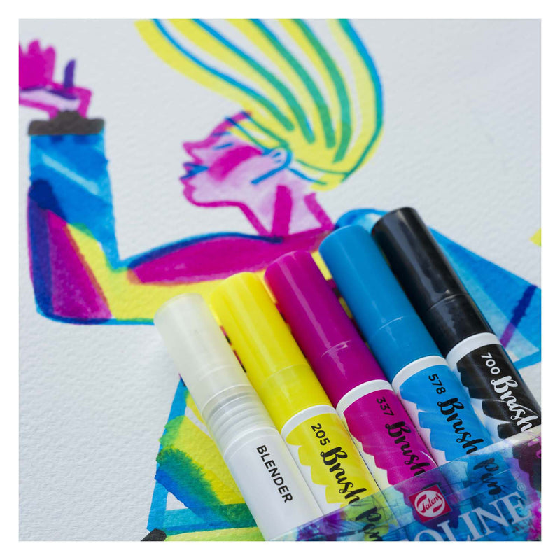 Afbeelding laden in galerijviewer, Ecoline brush pen set primair | 5 colours