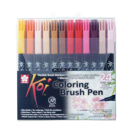 Afbeelding laden in galerijviewer, Sakura koi coloring brush pen set | 24 kleuren