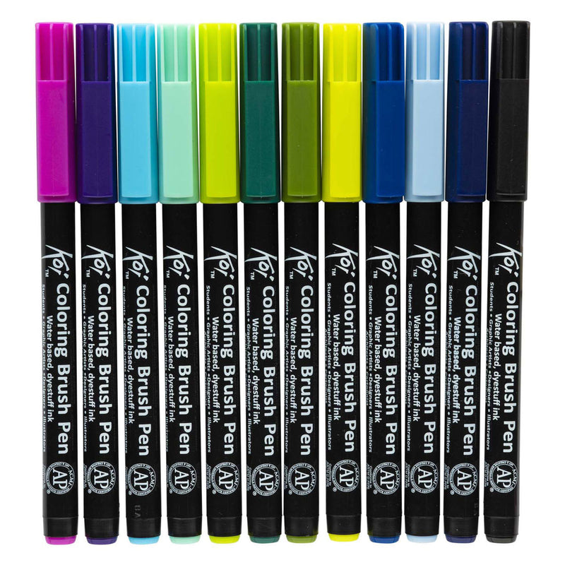 Afbeelding laden in galerijviewer, Sakura koi coloring brush pen set | 24 kleuren