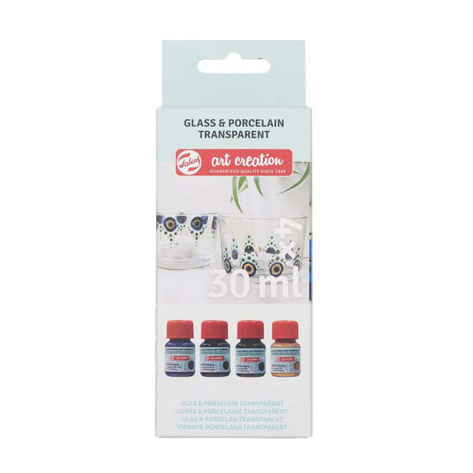 Chargez l'image dans la visionneuse de la galerie, Talens art creation glas porselein transparant set 4 x 30 ml blauw