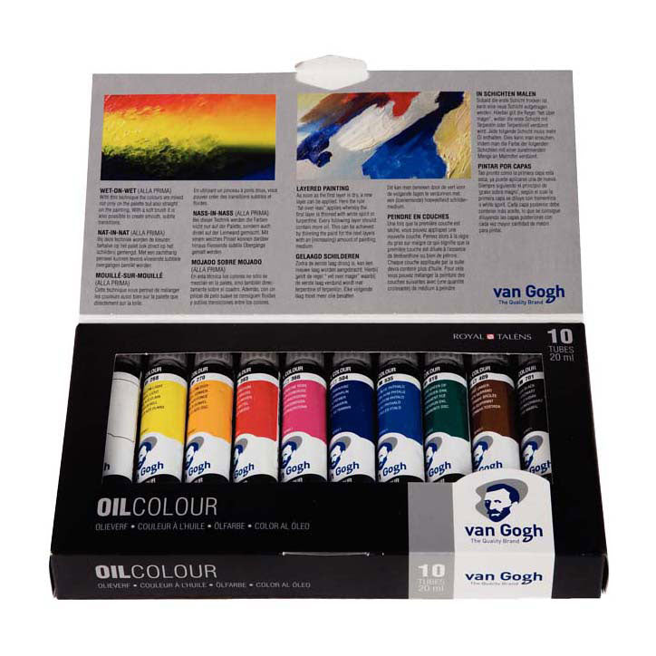 Load image into Gallery viewer, Bruynzeel van gogh olieverf basisset met 10 kleuren in tubes van 20ml