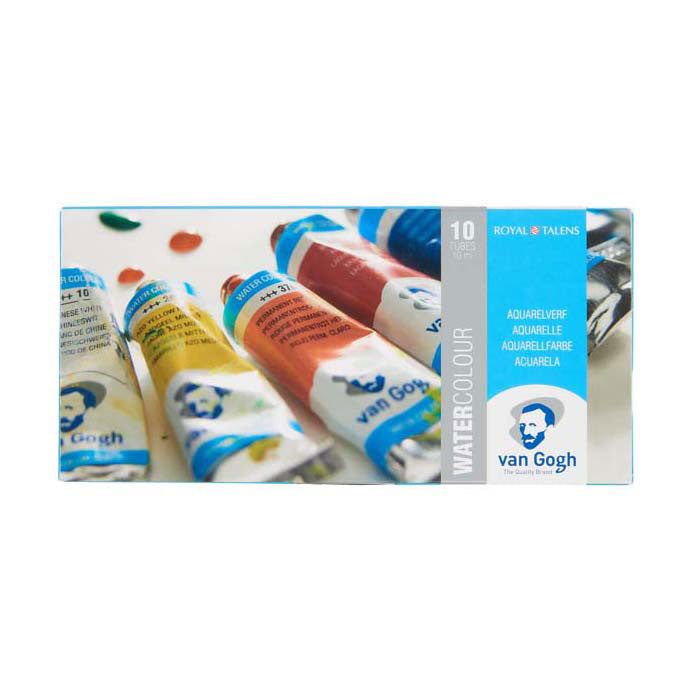 Load image into Gallery viewer, Bruynzeel van gogh aquarelverf set met 10 kleuren in tubes van 10ml