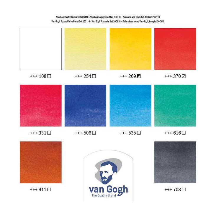 Load image into Gallery viewer, Bruynzeel van gogh aquarelverf set met 10 kleuren in tubes van 10ml