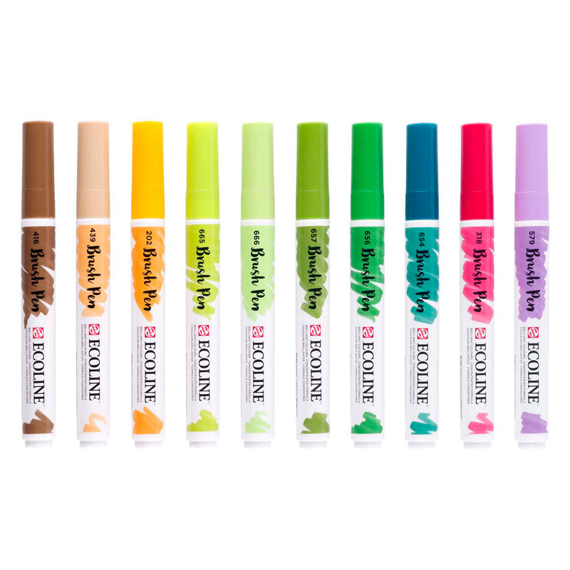 Load image into Gallery viewer, Ecoline brush pen set botanisch, 10 kleuren