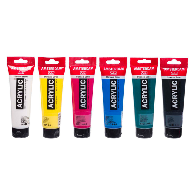 Load image into Gallery viewer, Bruynzeel amsterdam standard series acrylverf educatie set 120ml, 6dlg.