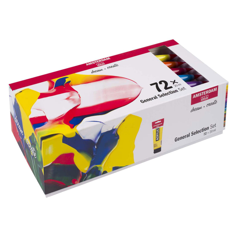 Afbeelding laden in galerijviewer, Bruynzeel amsterdam standard series acrylverf algemene selectie set 20ml, 72dlg.