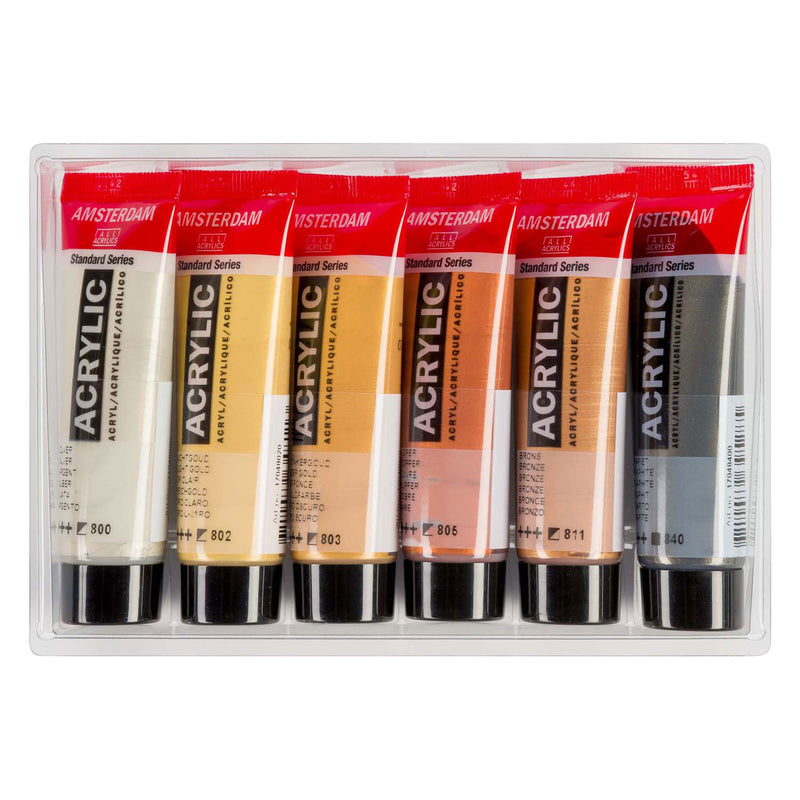 Load image into Gallery viewer, Amsterdam standard series acrylverf metallic set 20ml, 6dlg.