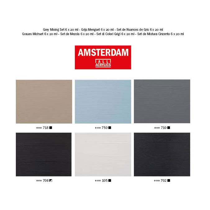 Load image into Gallery viewer, Amsterdam standard series acrylverf grijstinten set 20ml, 6dlg.