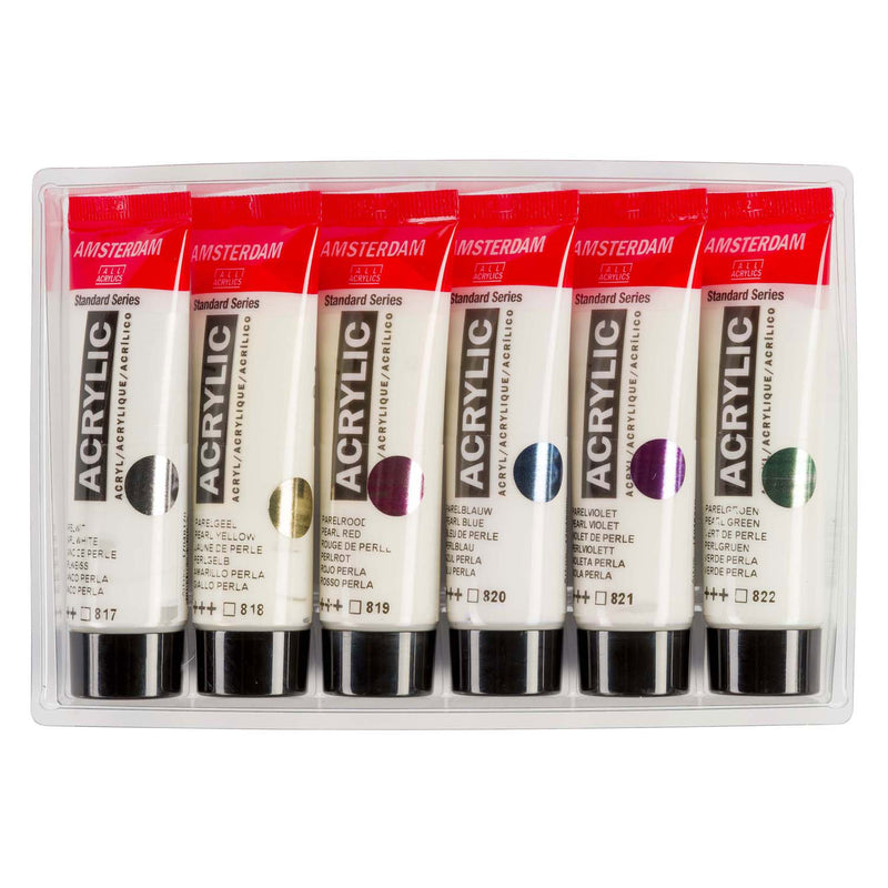 Load image into Gallery viewer, Bruynzeel amsterdam standard series acrylverf parelmoer set 20ml, 6dlg.