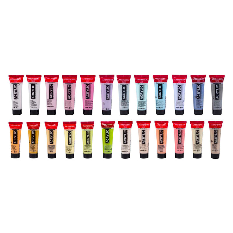 Load image into Gallery viewer, Bruynzeel amsterdam standard series acrylverf zachte kleuren set 20ml, 24dlg.