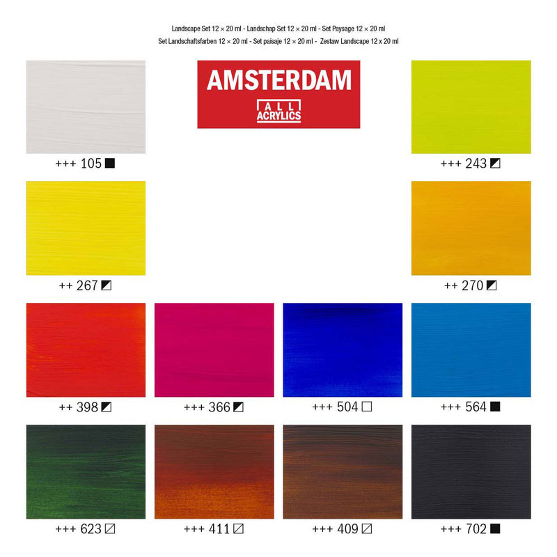 Afbeelding laden in galerijviewer, Amsterdam standard series acrylverf landschap set | 12 × 20 ml