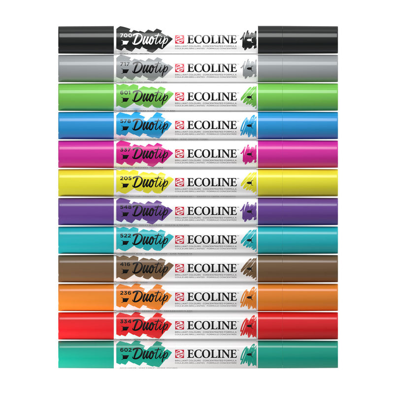 Load image into Gallery viewer, Ecoline duotip markers basisset, 12dlg.