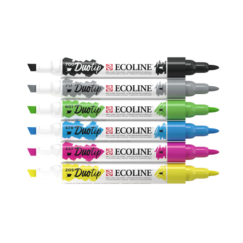 Load image into Gallery viewer, Ecoline duotip markers basisset, 6dlg.