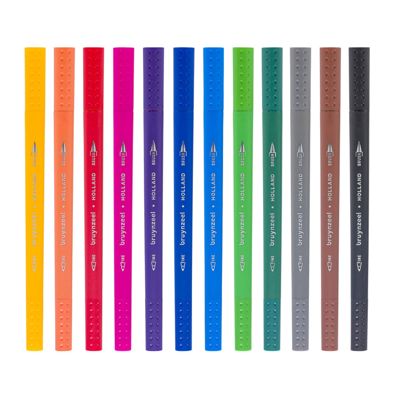 Afbeelding laden in galerijviewer, Bruynzeel brushpen set 12 kleuren
