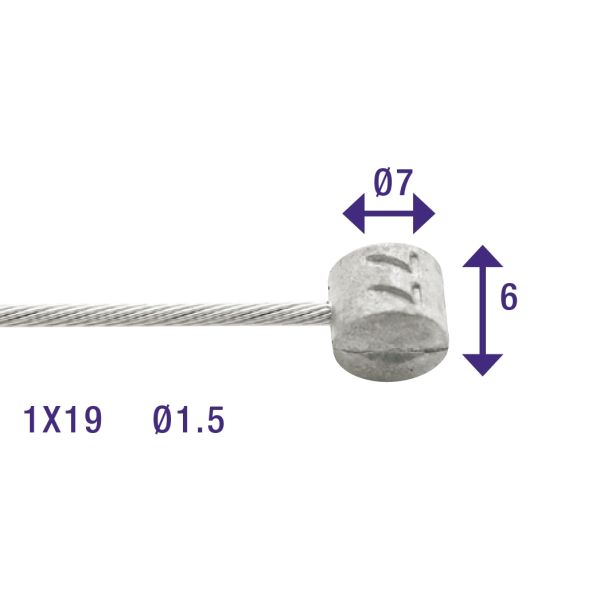 Afbeelding laden in galerijviewer, Rem binnenkabel Elvedes 2250mm RVS ø1,5mm T-nippel (op kaart)