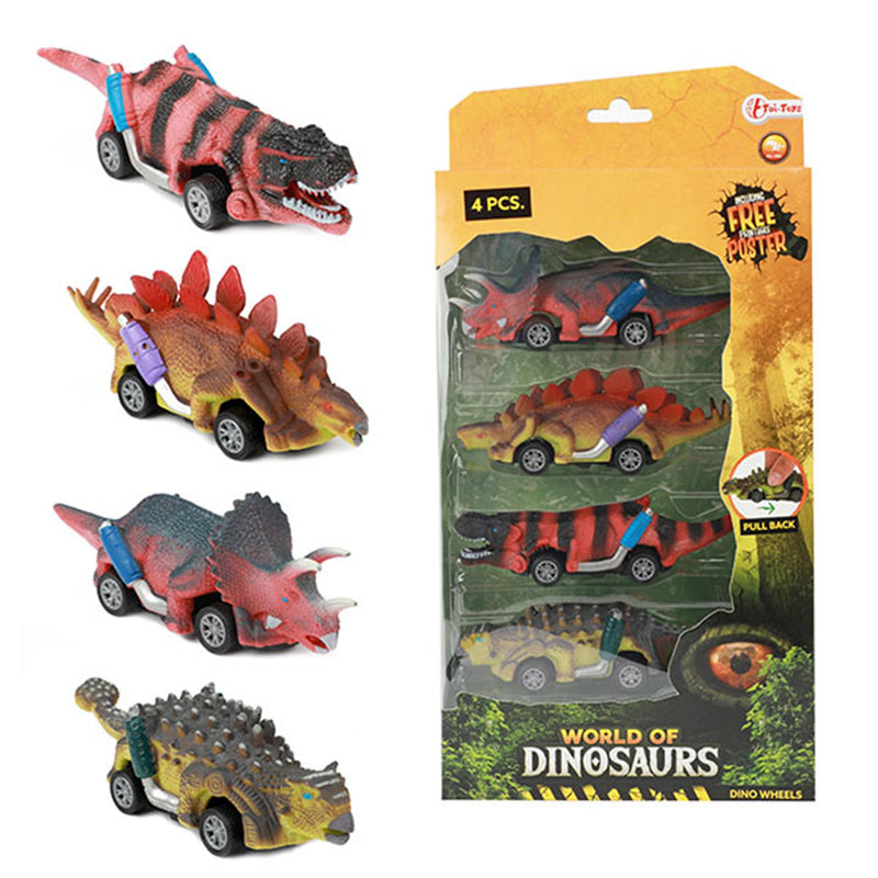 Load image into Gallery viewer, Toi-toys world of dinosaurs dino pullback auto, 4st.