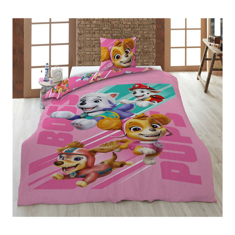 Load image into Gallery viewer, Paw patrol roze dekbedovertrek 140x200cm