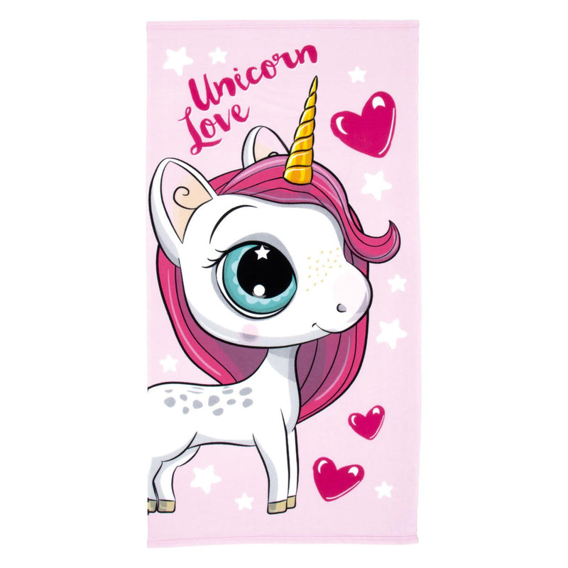 Load image into Gallery viewer, Lobbes badhanddoek unicorn love, 70x140