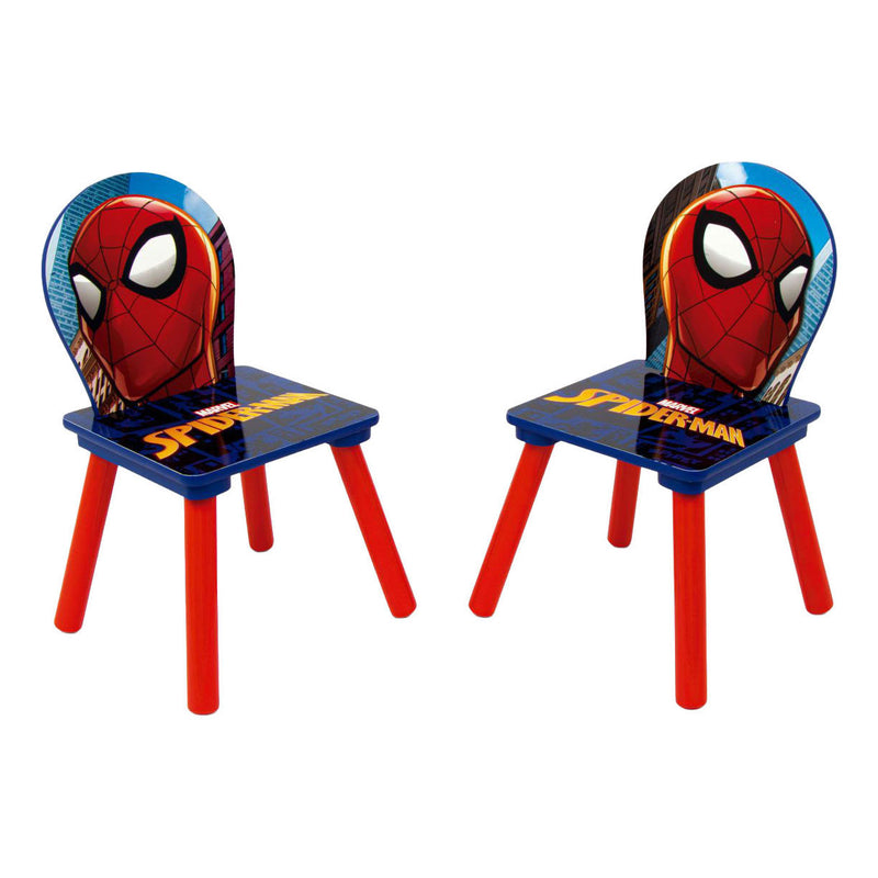 Laden Sie das Bild in Galerie -Viewer, Set houten tafel met twee stoelen spiderman