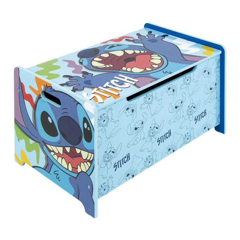Afbeelding laden in galerijviewer, Houten speelgoedkist stitch