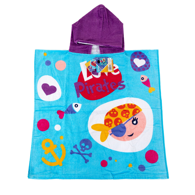 Load image into Gallery viewer, Kids licensing handdoek poncho piraatjes, 60x120cm