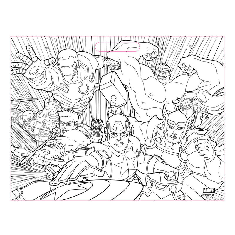 Load image into Gallery viewer, Tekenblok avengers met stickers en 3 krijtjes, 40 vellen