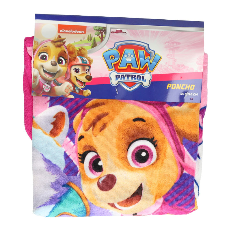 Load image into Gallery viewer, Paw patrol handdoek poncho roze 55x110cm