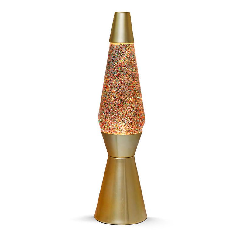Afbeelding laden in galerijviewer, I-total lavalamp - lava lamp - sfeerlamp - 40x11 cm - glas aluminium - 30w - glitter - goud - xl1770