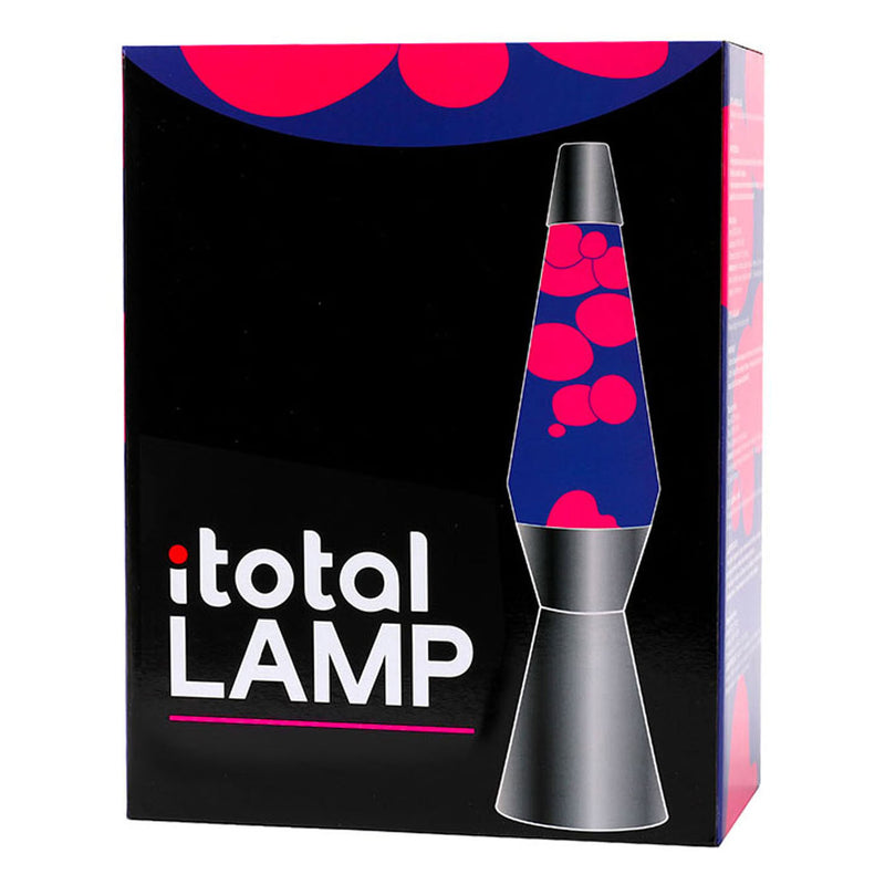 Afbeelding laden in galerijviewer, I-total lavalamp - lava lamp - sfeerlamp - 40x11 cm - glas aluminium - 30w - paars met roze lava - zilvergrijs - xl2343