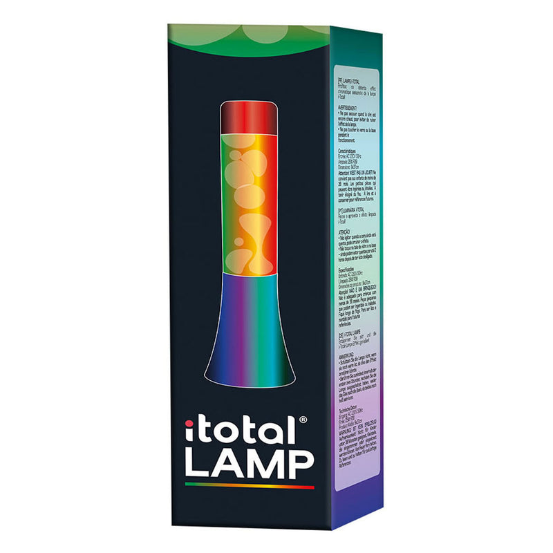 ギャラリービューアに画像をロードする, I-total lavalamp - lava lamp - sfeerlamp - 30x9 cm - glas aluminium - 25w - regenboog - xl2461