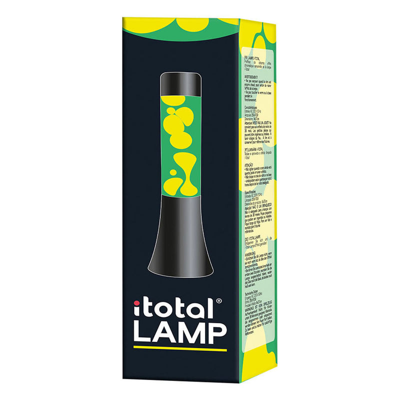 Afbeelding laden in galerijviewer, I-total lavalamp - lava lamp - sfeerlamp - 30x9 cm - glas aluminium - 25w - groen met witte lava - zwart - xl2458