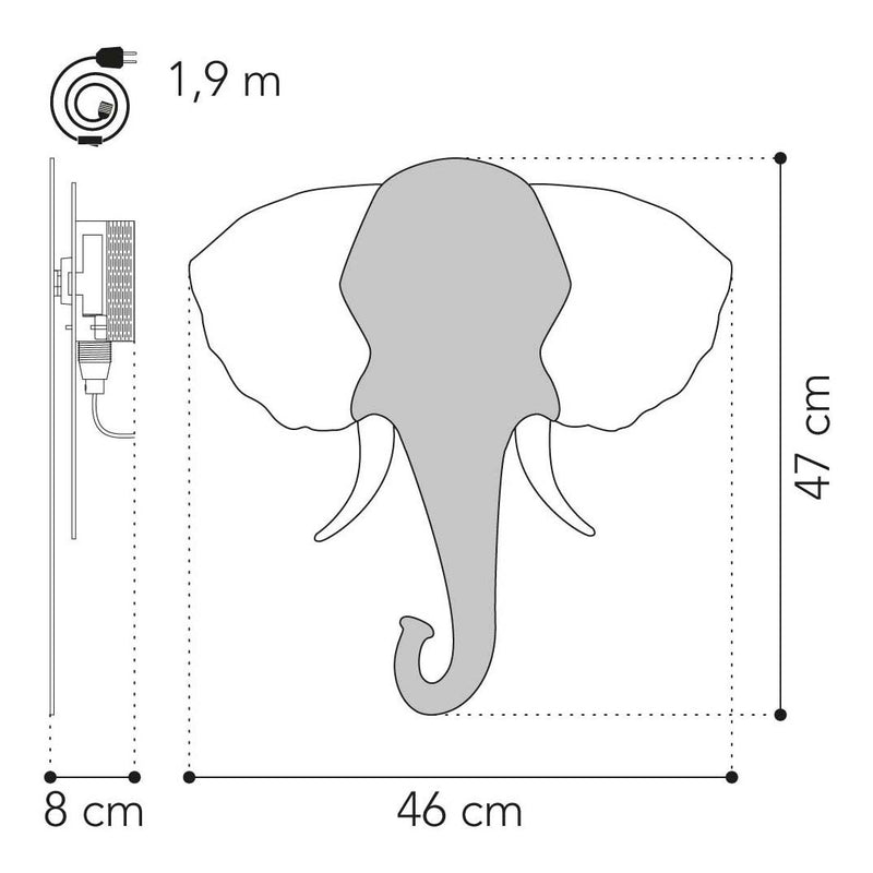 Afbeelding laden in galerijviewer, Van tjalle en jasper - olifant wandlamp - hout