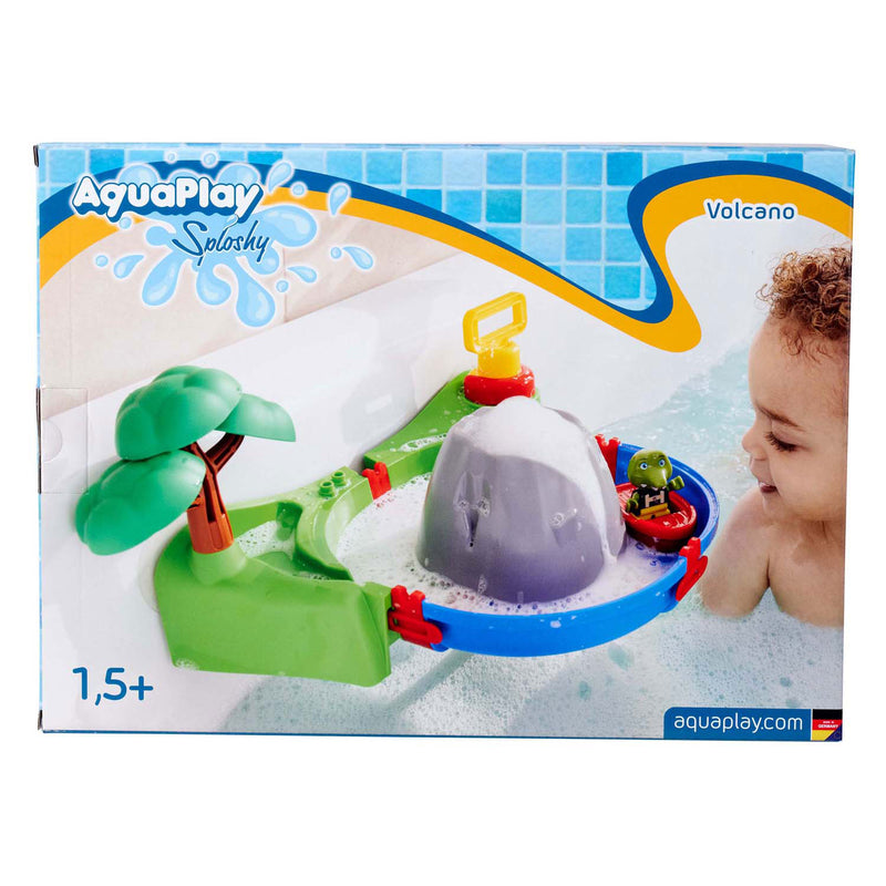 Afbeelding laden in galerijviewer, Aquaplay badspeelset sploshy volcano met schuimmachine en waterbaan.