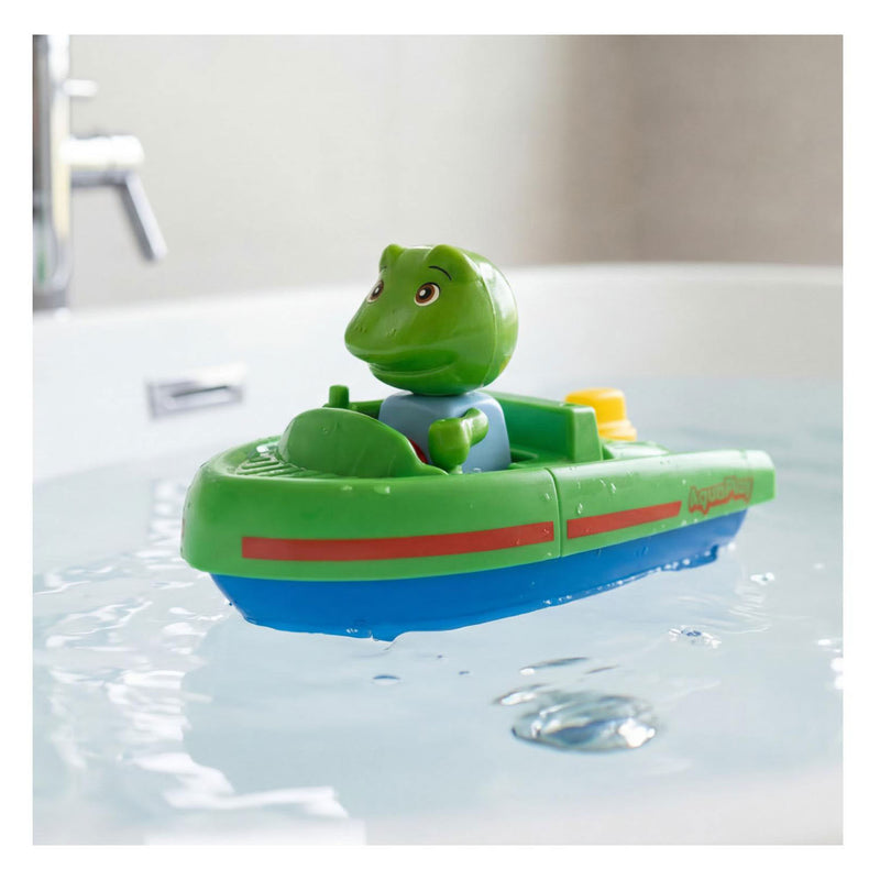 Afbeelding laden in galerijviewer, Aquaplay - waterbaanaccessoire - sportboot met kikker - badspeelgoed - groen