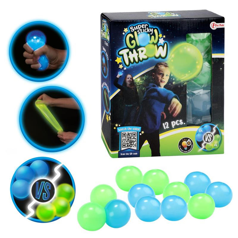 ギャラリービューアに画像をロードする, Toi-toys toi toys glow in the dark ballen glow throw 12-delig