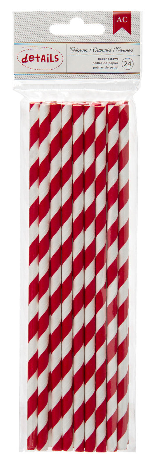 Load image into Gallery viewer, American crafts • paper straws 4 crimson stripe