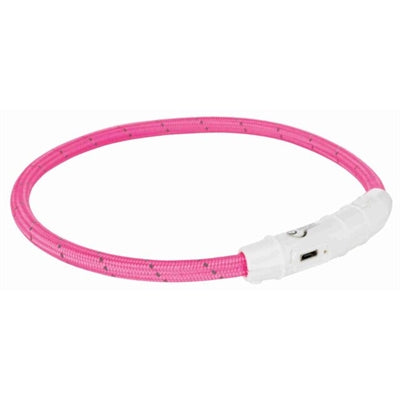 Load image into Gallery viewer, Trixie lichtgevende halsband hond flash usb tpu nylon roze