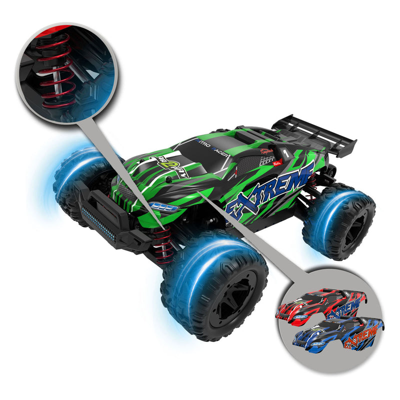 Afbeelding laden in galerijviewer, Gear2play rc nitro racer terreinwagen 1:18 - incl. 2 oplaadbare batterijen - high speed 35 km u - all weather terreinbanden