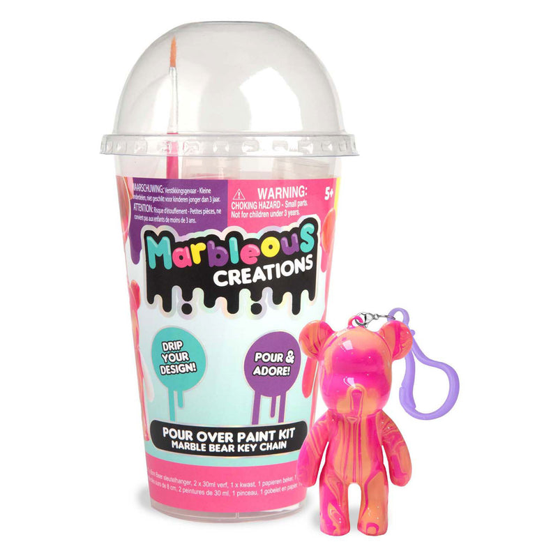 Load image into Gallery viewer, Spectron marmeren look beer gietset met sleutelhanger