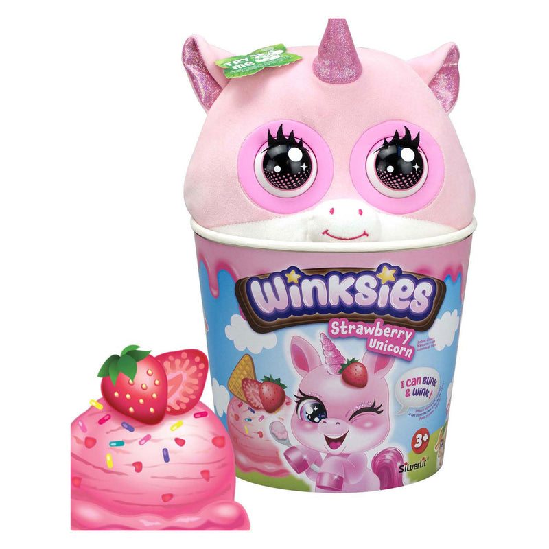 Afbeelding laden in galerijviewer, Silverlit winksies strawberry unicorn - interactieve knuffel in een ijsbeker