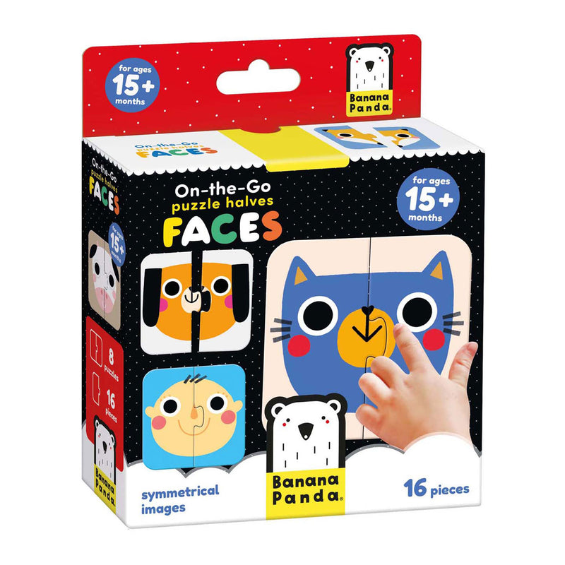 Afbeelding laden in galerijviewer, Banana panda - on-the-go puzzel halve gezichten - 16st.