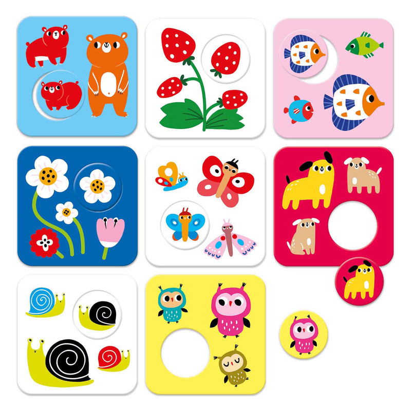 Load image into Gallery viewer, Banana panda - hoog contrast puzzel zoek dezelfde - 8dlg.