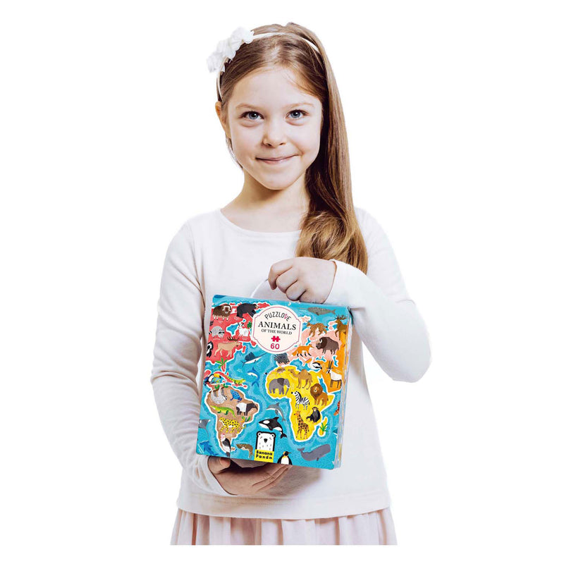 Afbeelding laden in galerijviewer, Banana panda puzzelliefde dieren over de wereld (60 pcs).