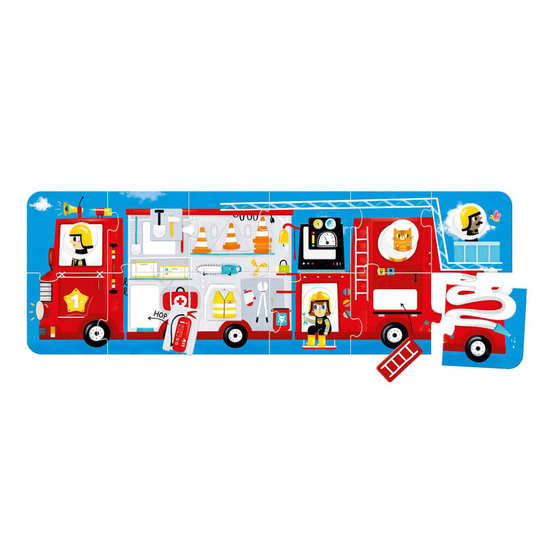 Load image into Gallery viewer, Banana panda - maak de puzzel passend brandweerwagen - 23st.